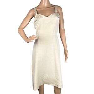 Lafayette 148 Silk Dress Champagne Fully Lined A-Line Timeless Designer Size 6